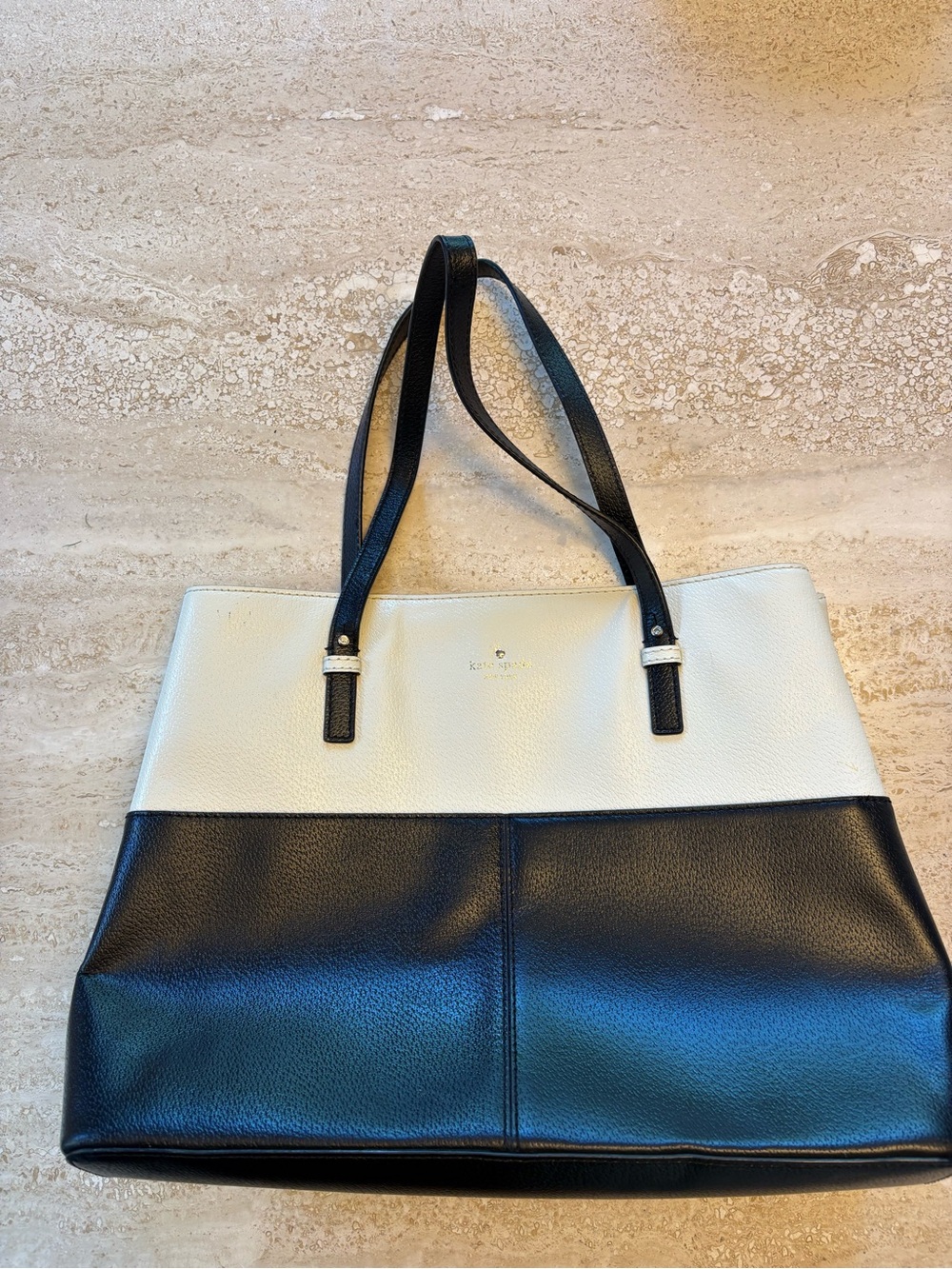 kate spade Black and Cream Two-Tone Tote
